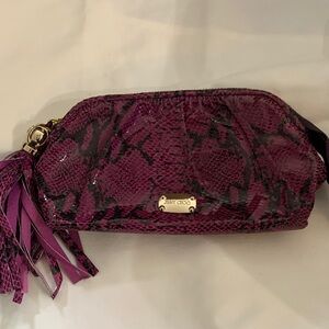 Vintage Jimmy Choo Fuchsia Snakeskin-Print Clutch
